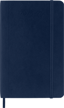 Agenda classic 2024/2025 Pocket Semainier, couverture souple, 18 mois, Bleu Saphir - Front view