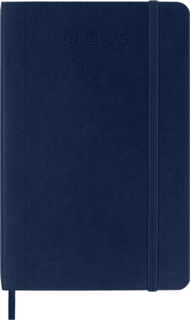 Agenda Classic 2024/2025 Pocket Settimanale, copertina morbida, 18 mesi, Blu Zaffiro - Front view