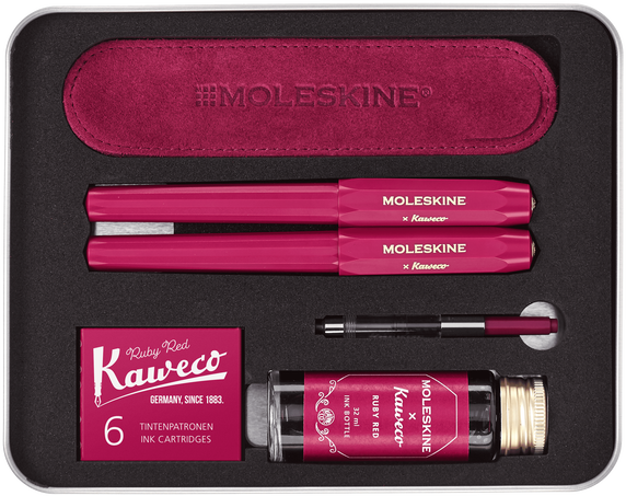 Fountain Pen and Rollerball Pen Set MSK X KAWECO PREMIUM GIFT SET RED