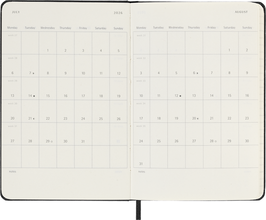 12M WKLY VERT PK BLK HARD