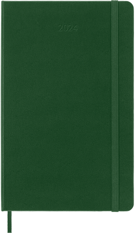 Classic Planner 2024 Large Daily, hard cover, 12 months, Myrtle Green - Front view