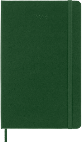 Classic Diary 2024 Large Daily, hard cover, 12 months, Myrtle Green - Front view