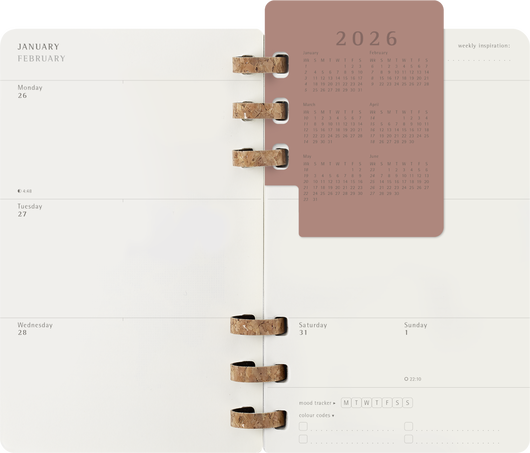 12M SPIRAL PLANNER L BLACK SOFT