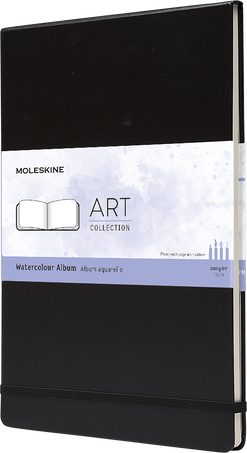 Aquarellbuch Art Kollektion, Schwarz - Front view