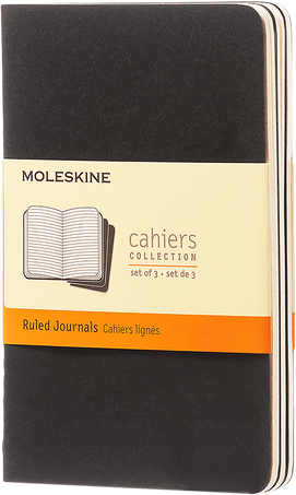 Cahier Journals Set of 3, Black - Front view