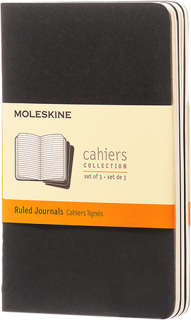 Cahier Journals Juego de 3, Negro - Front view