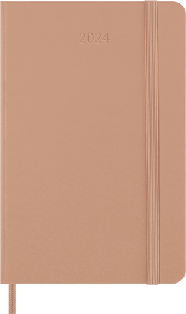 Classic Diary 2024 Pocket Weekly, hard cover, 12 months, Sandy Brown - Front view
