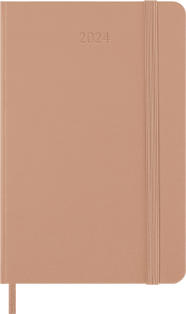 Agenda Classic 2024 Pocket Semanal, tapa dura, 12 meses,  Marron Arena - Front view