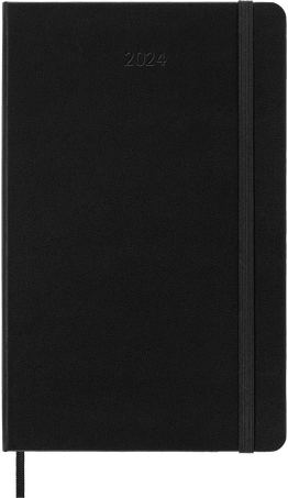 Agenda Classic 2024 Large Horizontal semanal, tapa dura, 12 meses, Negro - Front view