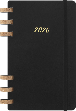 12M SPIRAL PLANNER L BLACK SOFT