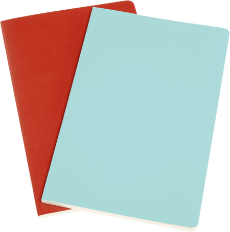Quaderni Volant Set da 2 quaderni, Arancione Corallo e Blu Acquamarina - Front view