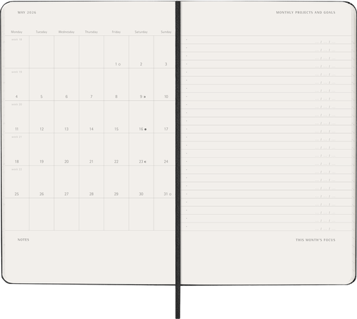 12M PRO WKLY VERT LG BLK HARD