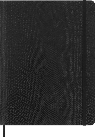 Precious & Ethical Notebook Vegan Soft Cover, Python-effect, Ruled, Black - Front view