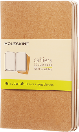 Cahier Journals Set of 3, Kraft Brown - Front view