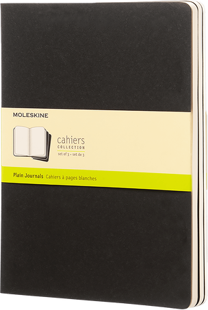 Cahier Journals Juego de 3, Negro - Front view