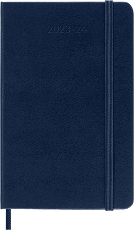Agenda classic 2023/2024 Pocket Semainier, couverture rigide, 18 mois, Bleu saphir - Front view