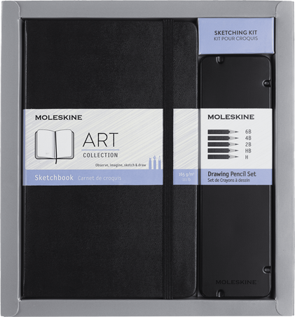 Moleskine Art Collection Sketching Kit (Large SketchBook + Drawing Pencils  Set)