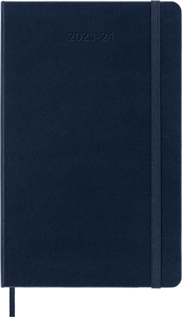 Classic Diary 2023/2024 Large Weekly, hard cover, 18 months, Sapphire Blue - Front view