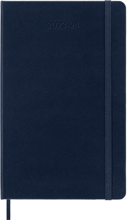 Classic Diary 2023/2024 Large Weekly, hard cover, 18 months, Sapphire Blue - Front view