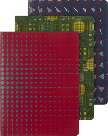 CAHIER JNLS XL RUL PATTERN GRN-BLUE-RED