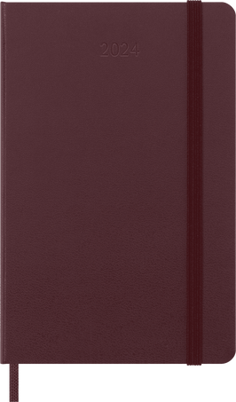 Classic Diary 2024 Pocket Weekly, hard cover, 12 months, Burgundy Red - Front view