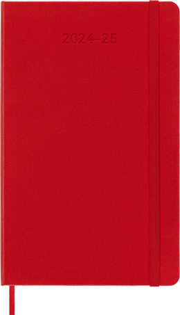 Classic Diary 2024/2025 Large Weekly, hard cover, 18 months, Scarlet Red - Front view