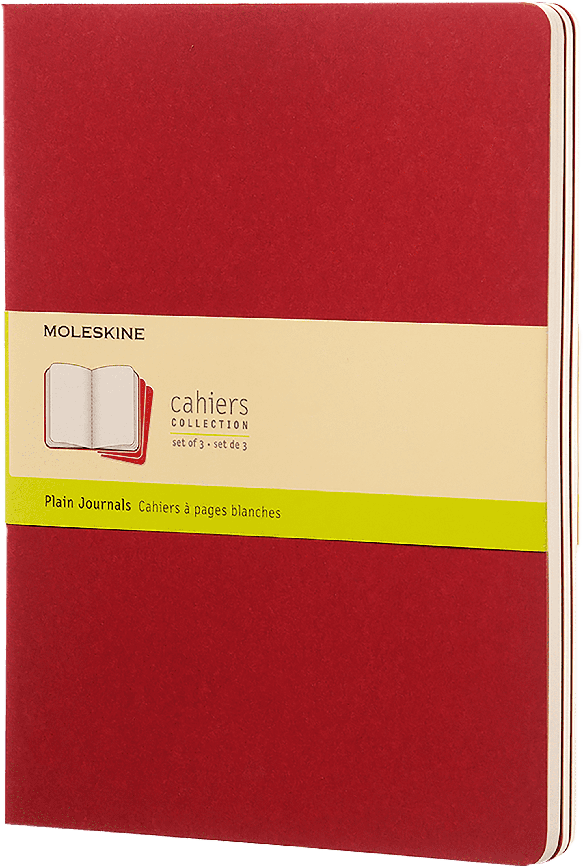 Moleskine Set de 3 cahiers lignés Format de poche Couverture souple 9 x 14 cm Rouge 