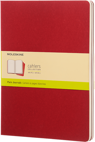 Cahier Journals Set of 3, Cranberry Red - Front view