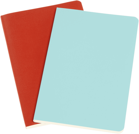Quaderni Volant Set da 2 quaderni, Arancione Corallo e Blu Acquamarina - Front view