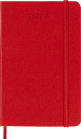 Agenda classic 2023/2024 Pocket Semainier, couverture rigide, 18 mois, Rouge ecarlate - Front view