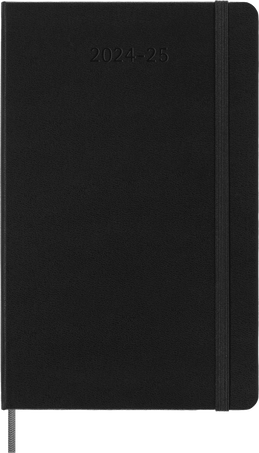 Agenda Classic 2024/2025 Large Settimanale Orizzontale, copertina rigida, 18 mesi, Nero - Front view