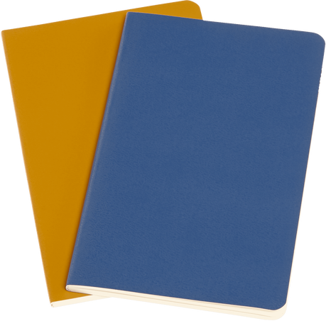 Volant Journals Set of 2, Forget-Me-Not Blue and Amber Yellow - Front view