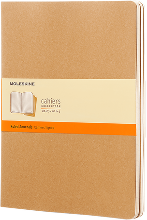 Cahier Notizhefte 3er-Set, Packpapierbraun - Front view