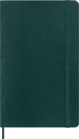 Precious & Ethical Notebook Vegan Soft Cover, Python-effect, Ruled, Green - Front view