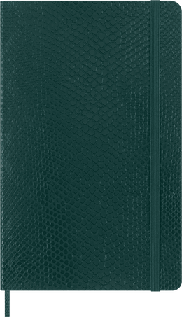 Precious & Ethical Notebook Vegan Soft Cover, Python-effect, Ruled, Green - Front view