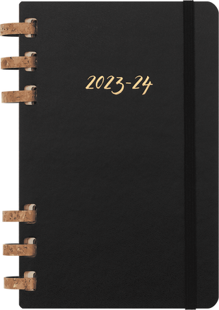 Student Life - Academic Diary 2023/2024 Large 12-Month, Spiral, Black - Front view
