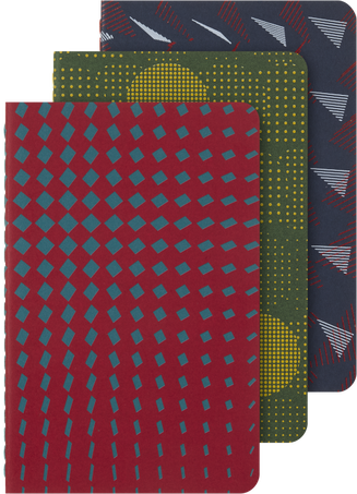 CAHIER JNLS PK RUL PATTERN GRN-BLUE-RED
