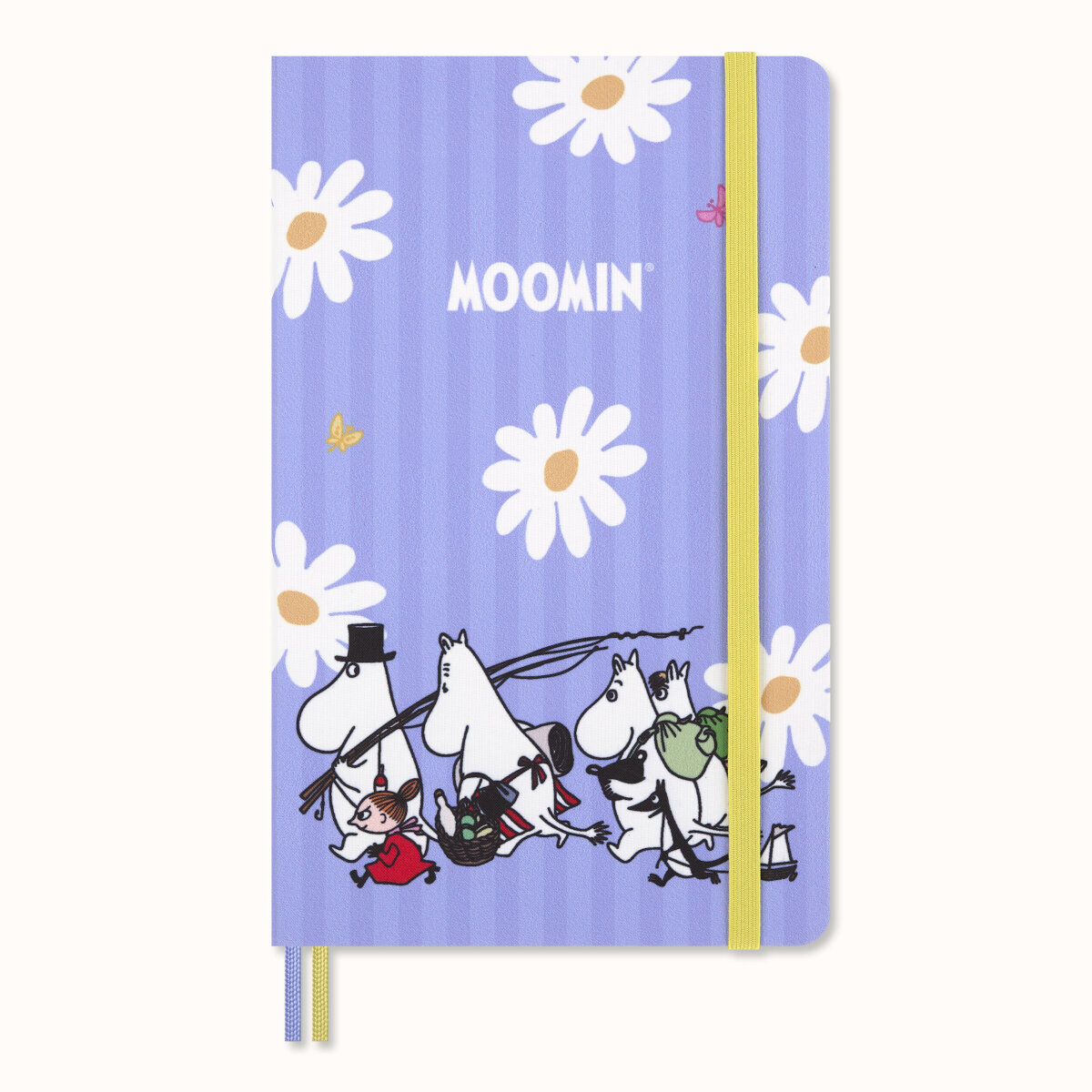 Moomin Notebook Large, Ruled, Fabric Hard Cover Light Purple