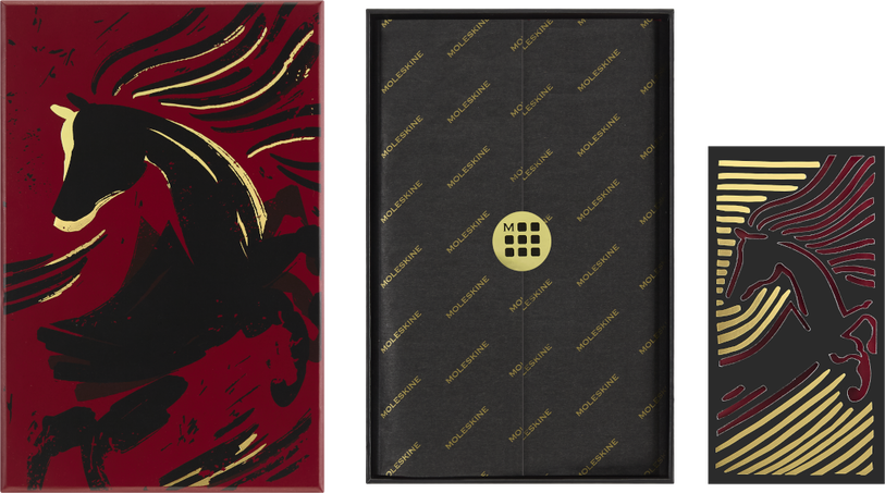 HORSE-LARGE RULED NOTEBOOK + BOX_WOODCUT