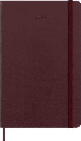 Classic Diary 2024 Large Weekly, hard cover, 12 months, Burgundy Red - Front view
