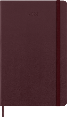 Agenda Classic 2024 Large Semainier, couverture rigide, 12 mois, Rouge Burgundy - Front view