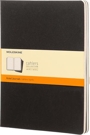 Cahier Journals Set of 3, Black - Front view