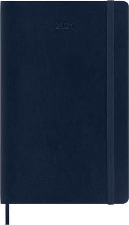Classic Planner 2024 Large Daily, soft cover, 12 months, Sapphire Blue - Front view