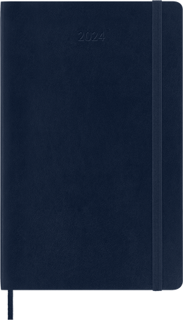 Agenda Classic 2024 Large Giornaliera, copertina morbida, 12 mesi, Blu Zaffiro - Front view