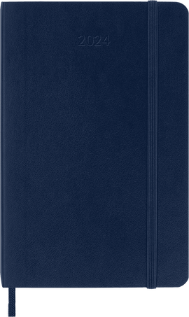 Classic Planner 2024 Pocket Daily, soft cover, 12 months, Sapphire Blue - Front view