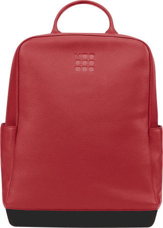 Moleskine Leather Backpack Classic Collection, Red - Front view