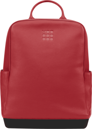 Moleskine Leather Backpack Classic Collection, Red - Front view