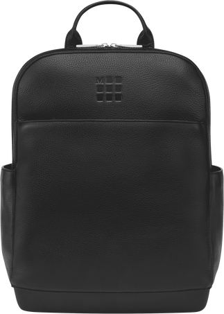 PRO Backpack Classic Leather Collection, Black - Front view