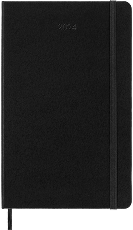 PRO Diary 2024 Large Weekly, hard cover, 12 months, Black - Front view