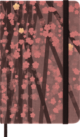 Sakura Notebook by Kosuke Tsumura Pocket, fabric hard cover, ruled, Multi-color - Front view